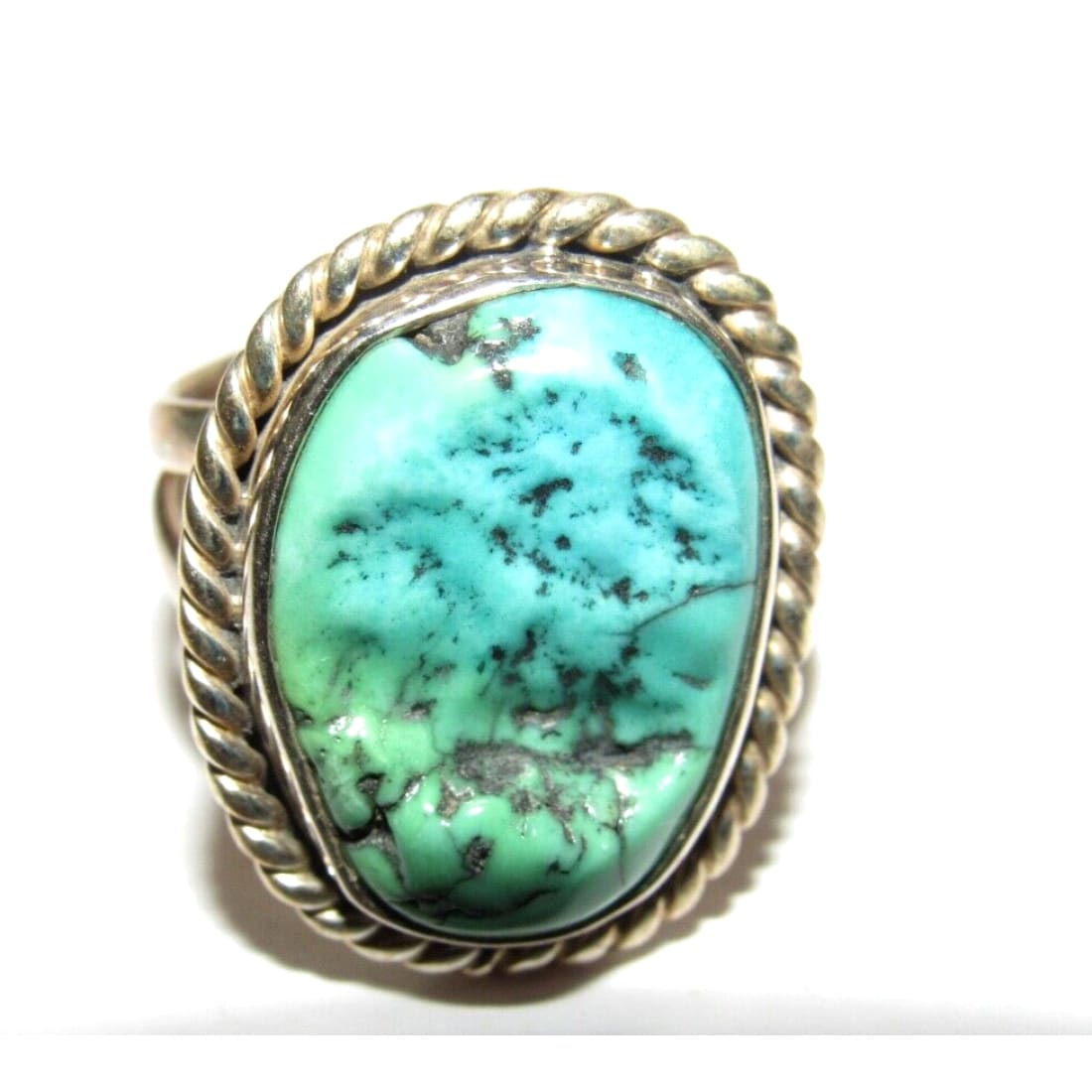 Navajo Royston Turquoise Ring Size 8 Adjustable Sterling 