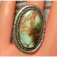 Navajo Royston Turquoise Ring Sz 6.5 Sterling Silver Native 