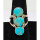 Navajo Royston Turquoise s Stone Design Ring Sz 9 Sterling