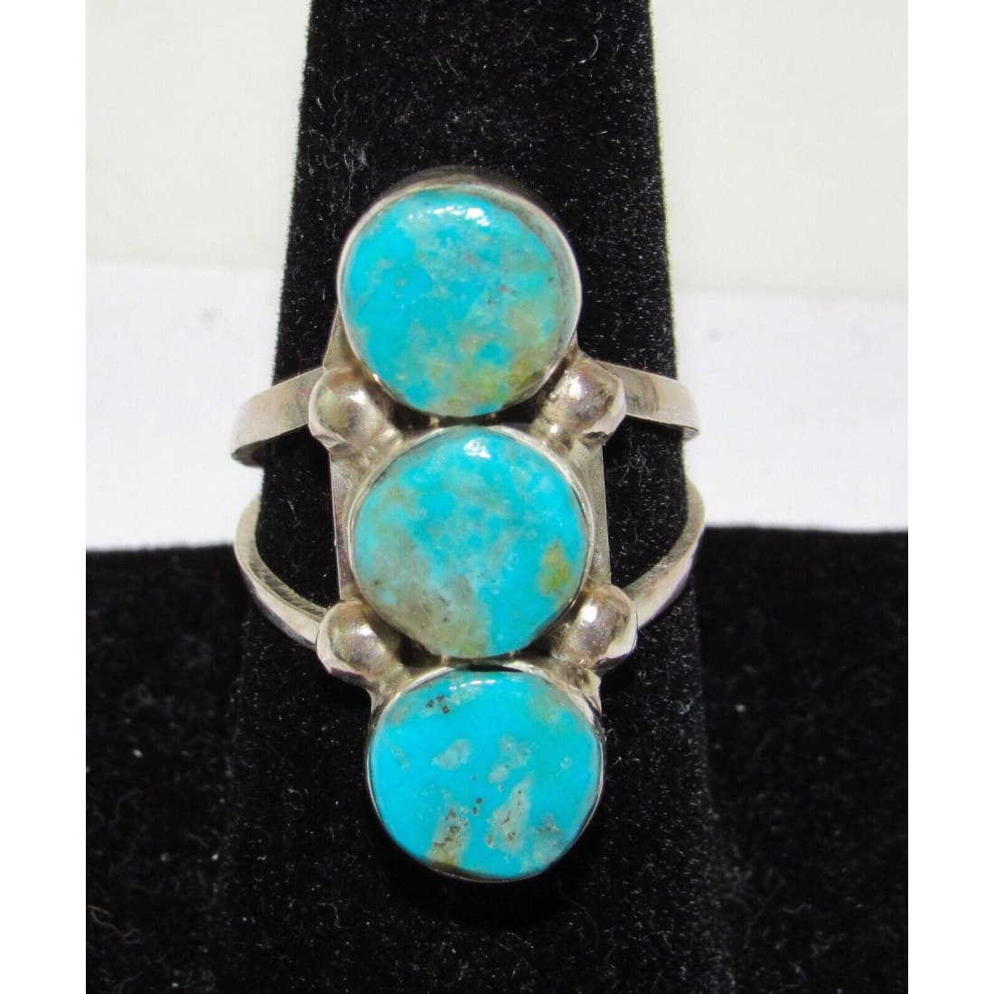 Navajo Royston Turquoise s Stone Design Ring Sz 9 Sterling