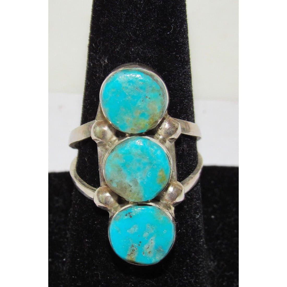 Navajo Royston Turquoise s Stone Design Ring Sz 9 Sterling