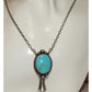 Navajo Royston Turquoise Squash Blossom Necklace Sterling