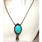 Navajo Royston Turquoise Squash Blossom Necklace Sterling