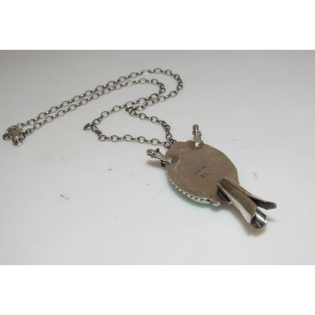 Navajo Royston Turquoise Squash Blossom Necklace Sterling