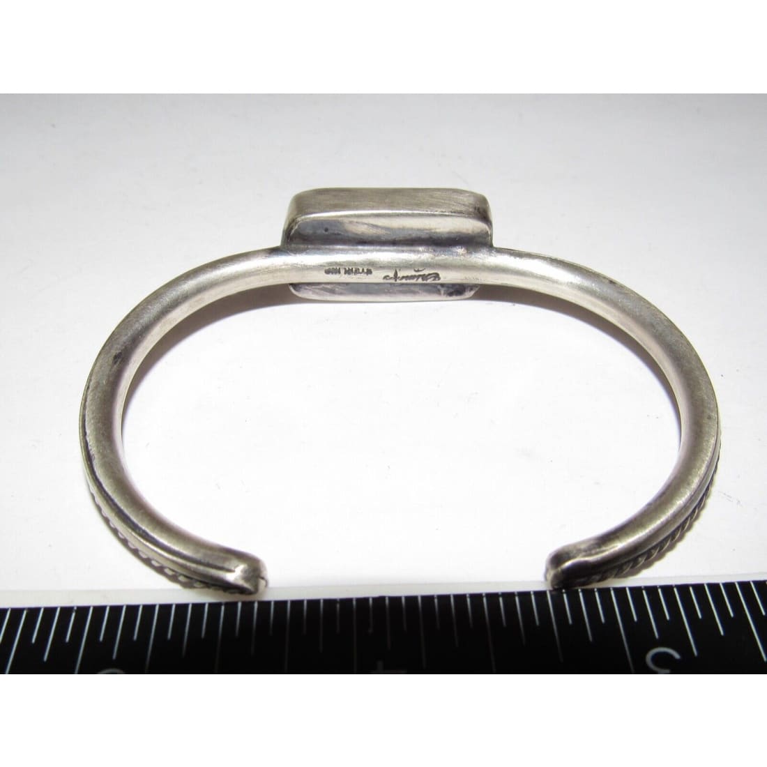 Navajo Royston Turquoise Stacker Cuff Bracelet Sterling 