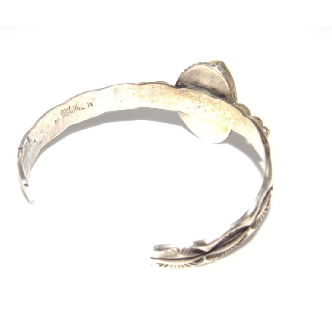 Navajo Royston Turquoise Stacker Cuff Bracelet Sterling 