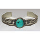 Navajo Royston Turquoise Stacker Sterling Cuff Bracelet 