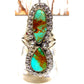 Navajo Royston Turquoise Statement Pointer Ring Sz 8.5 