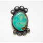 Navajo Royston Turquoise Statement Ring Sz 7.5 Sterling 