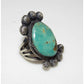 Navajo Royston Turquoise Statement Ring Sz 7.5 Sterling 