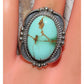 Navajo Royston Turquoise Statement Ring Sz 7.5 Sterling 