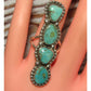 Navajo Royston Turquoise Statement Ring Sz 9 Sterling Silver