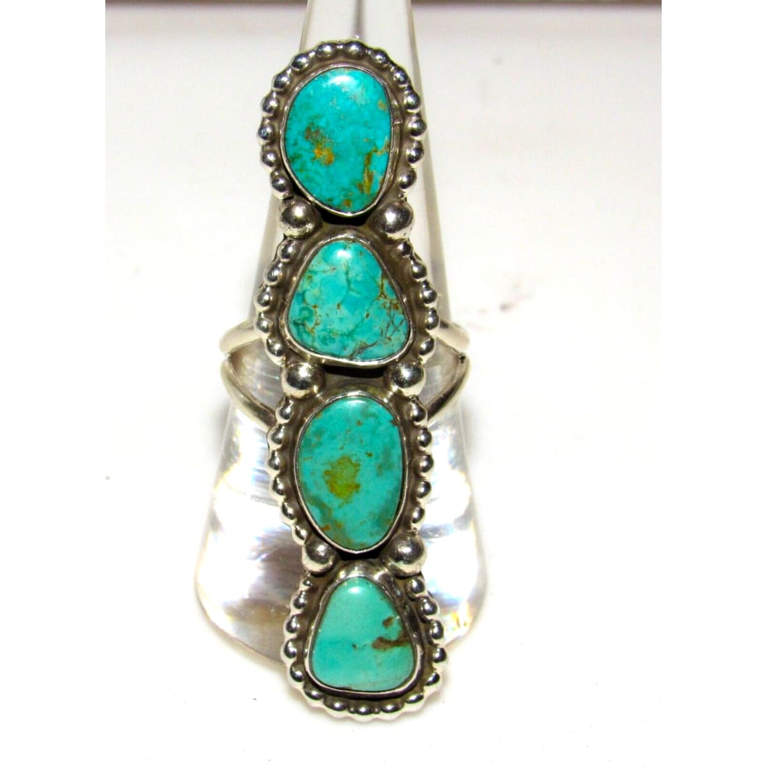 Navajo Royston Turquoise Statement Ring Sz 9 Sterling Silver