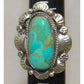 Navajo Royston Turquoise Statement Ring Sz 9 Sterling Silver