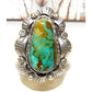 Navajo Royston Turquoise Statement Ring Sz 9 Sterling Silver