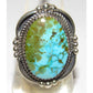Navajo Royston Turquoise Statement Ring Sz 9 Sterling Silver