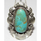 Navajo Royston Turquoise Statement Ring Sz 9 Sterling Silver