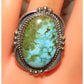Navajo Royston Turquoise Statement Ring Sz 9 Sterling Silver