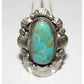 Navajo Royston Turquoise Statement Ring Sz 9 Sterling Silver