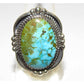 Navajo Royston Turquoise Statement Ring Sz 9 Sterling Silver