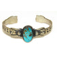 Navajo Royston Turquoise Sterling Hand Etched Stacker Cuff 