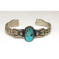 Navajo Royston Turquoise Sterling Hand Etched Stacker Cuff 