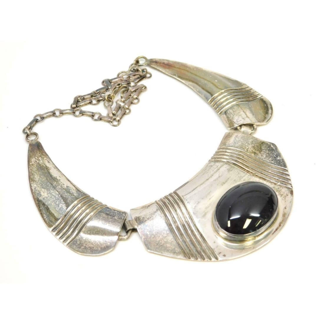 Navajo Sam Begay Statement Collar Necklace Sterling Silver 