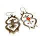 Navajo Sand Cast Earrings Orange Spniny Sterling Dangle Native American Signed Native American