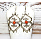Navajo Sand Cast Earrings Orange Spniny Sterling Dangle Native American Signed Native American