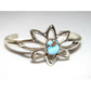 Navajo Sand Cast Silver Golden Hills Turquoise Cuff Bracelet