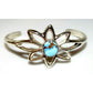 Navajo Sand Cast Silver Golden Hills Turquoise Cuff Bracelet