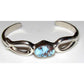 Navajo Sand Cast Silver Golden Hills Turquoise Sterling 