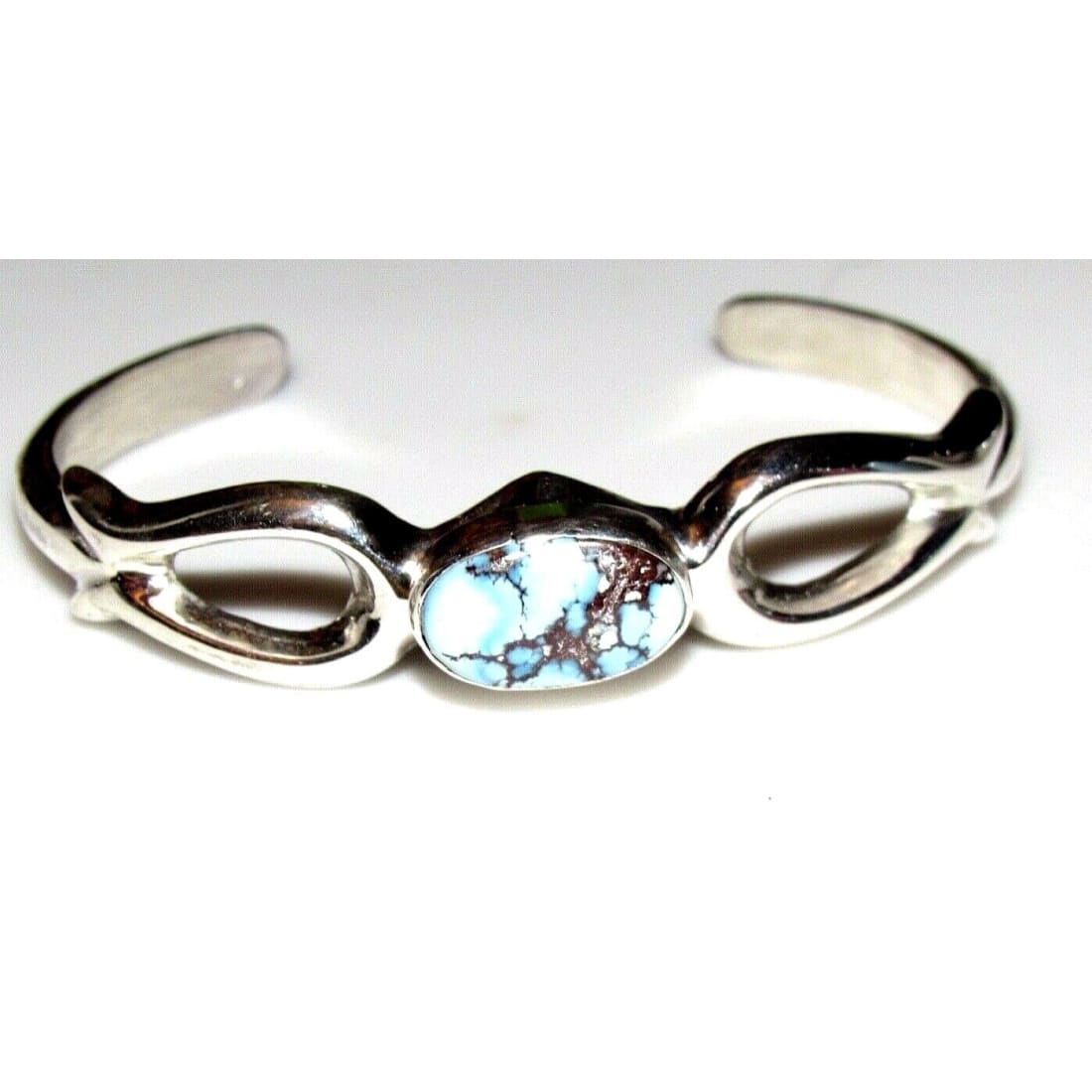 Navajo Sand Cast Silver Golden Hills Turquoise Sterling 
