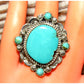 Navajo Sleeping Beauty Turquoise Ring Sz 7 Sterling Silver 