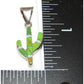 Navajo Small Reversible Cactus Pendant Charm Turquoise Opal 