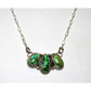 Navajo Sonoran Gold Turquoise Cluster Bar Necklace Sterling