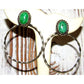 Navajo Sonoran Gold Turquoise Hoop Earrings Sterling Silver 