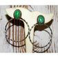 Navajo Sonoran Gold Turquoise Hoop Earrings Sterling Silver 