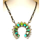 Navajo Sonoran Gold Turquoise Naja Necklace Squash Blossom 