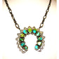 Navajo Sonoran Gold Turquoise Naja Necklace Squash Blossom 