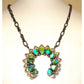 Navajo Sonoran Gold Turquoise Naja Necklace Squash Blossom 
