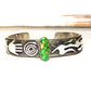Navajo Sonoran Gold Turquoise Petroglyph Bracelet Sterling