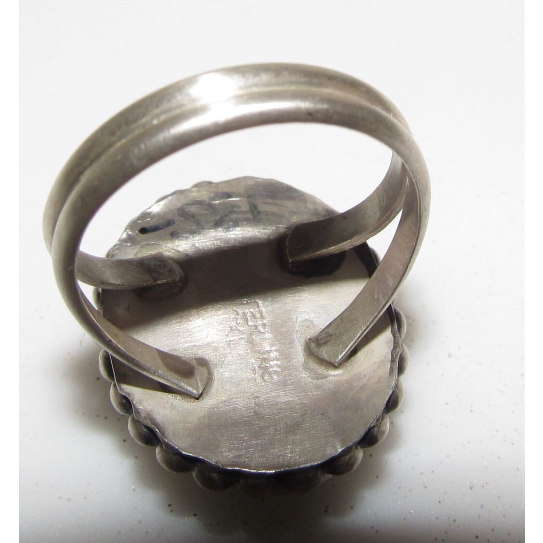 Navajo Sonoran Gold Turquoise Ring Sz 7.5 Sterling Silver Signed Native Native American