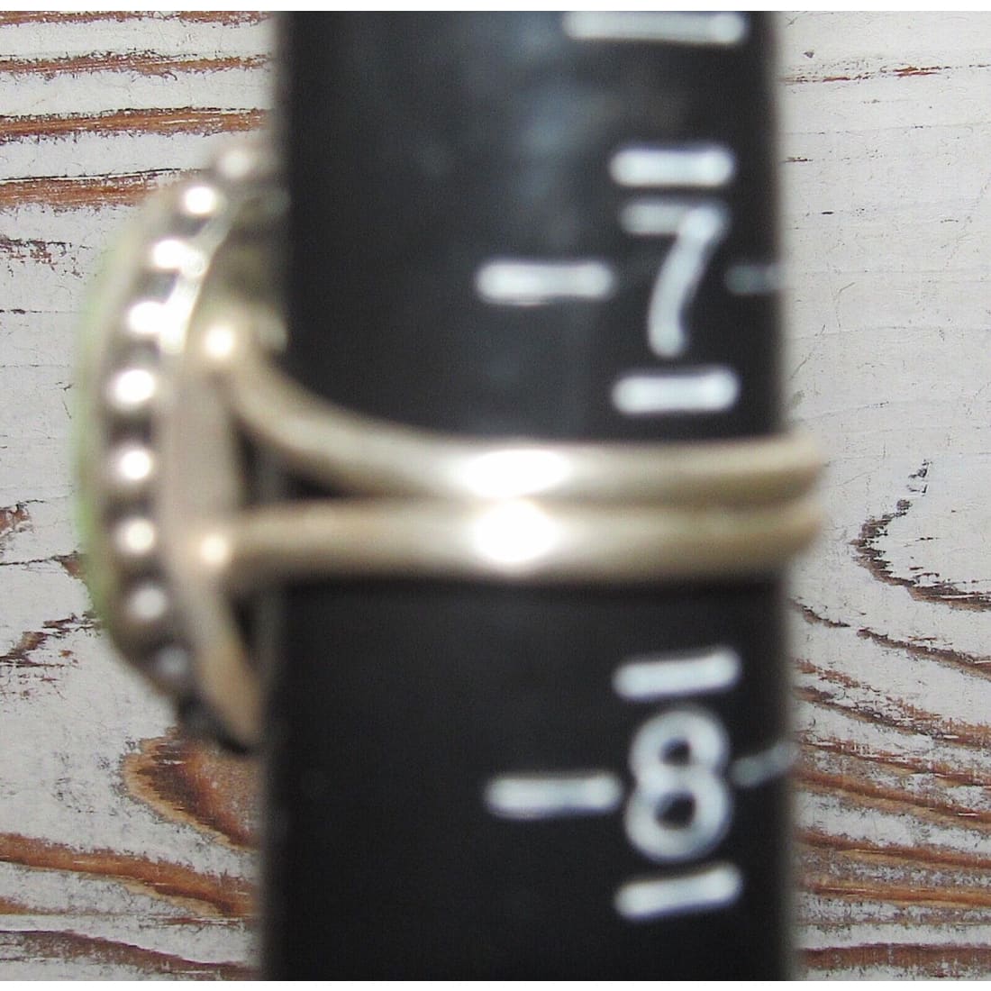Navajo Sonoran Gold Turquoise Ring Sz 7.5 Sterling Silver Signed Native Native American