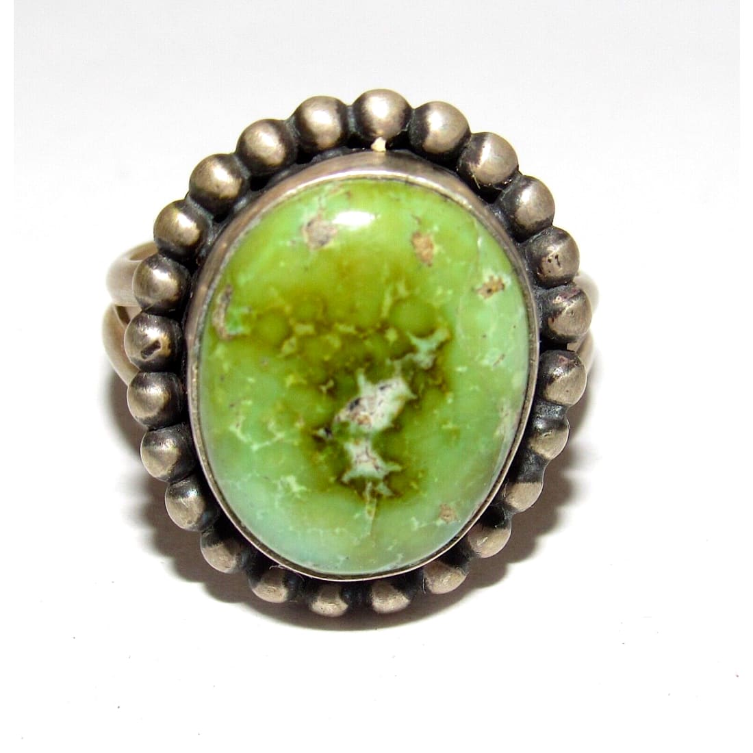 Navajo Sonoran Gold Turquoise Ring Sz 9 Sterling Silver 