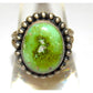 Navajo Sonoran Gold Turquoise Ring Sz 9 Sterling Silver 