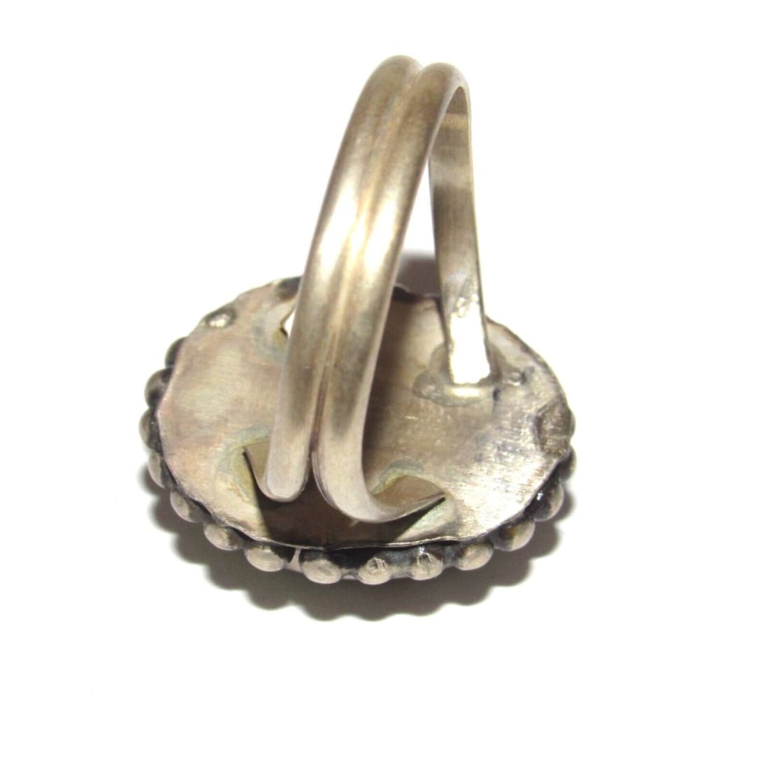 Navajo Sonoran Gold Turquoise Ring Sz 9 Sterling Silver 
