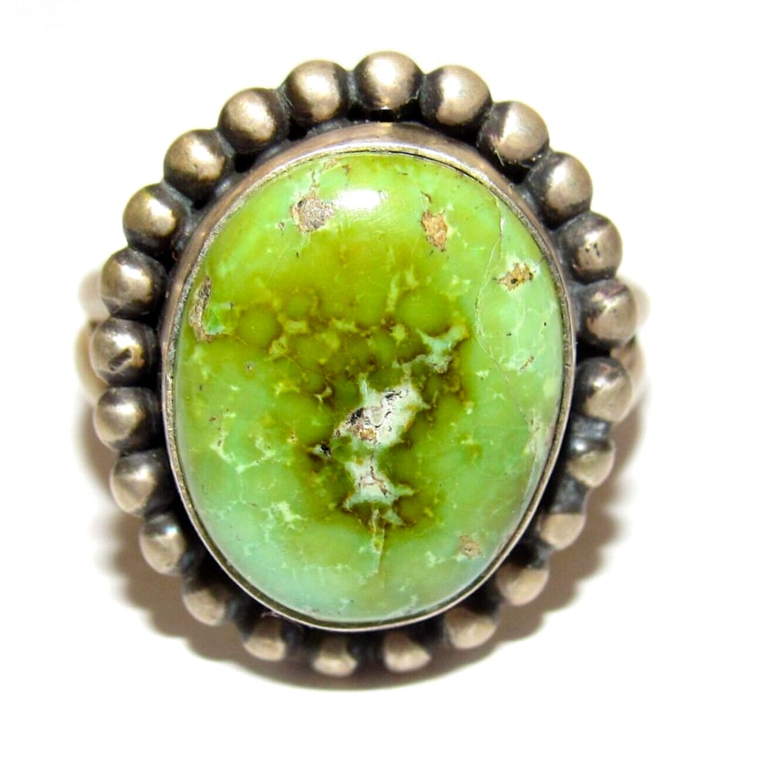 Navajo Sonoran Gold Turquoise Ring Sz 9 Sterling Silver 