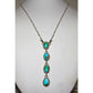 Navajo Sonoran Gold Turquoise Small Lariat Necklace Sterling