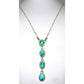 Navajo Sonoran Gold Turquoise Small Lariat Necklace Sterling